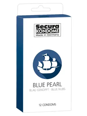 Kondómy vrúbkované a s výstupkami - Secura kondómy Blue Pearl 12 ks - 4162310000