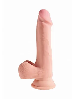 Dildá s prísavkou - King Cock 3D Realistické dildo so semenníkmi a prísavkou 19 cm - ShmPD5718-21