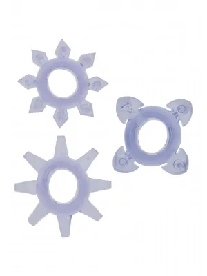 Erekčné krúžky nevibračné - Sada Erekčných krúžkov 3 ks fialová - s10310purple