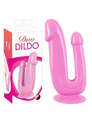 Análne dildá - DuoDildo Dvojité dildo s prísavkou - ružové - 5320700000