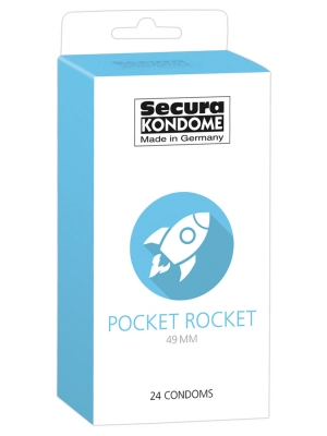 Extra malé kondómy - Secura kondómy Pocket Rocket 49 mm 24 ks - 4163040000