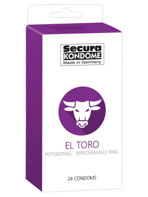 Špeciálne kondómy - Secura kondómy El Toro s erekčným krúžkom 24 ks - 4163980000