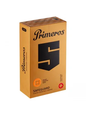 Extra bezpečné a zosilnené kondómy - Primeros Safeguard kondómy 12 ks - 8594068390712