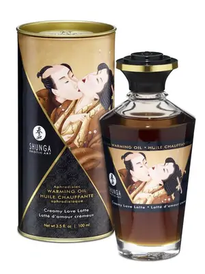 Masážne oleje - Shunga Hrejivý masážny olej s afrodiziakami - krémové Latté 100 ml - v272214