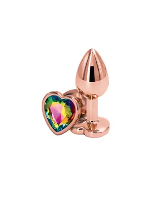 Análne šperky - Rear análny kolík rosegold dúhové srdce S - v280796