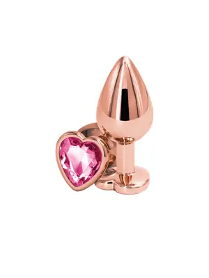 Análne šperky - Rear análny kolík rosegold ružové srdce M - v280797