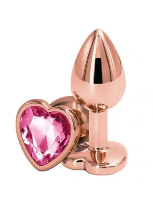 Análne šperky - Rear análny kolík rosegold ružové srdce S - v280795