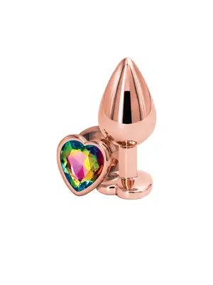 Análne šperky - Rear análny kolík rosegold dúhové srdce M - v280798
