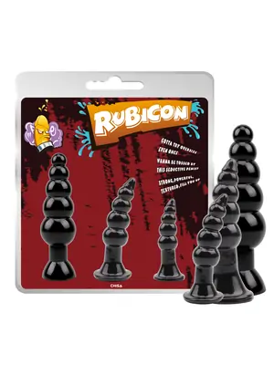 Nevibračné análne kolíky - Rubicon I. sada análnych kolíkov 3 ks čierna - CH024