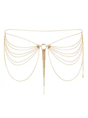 Erotické šperky - Bijoux indiscrets Magnifique zlatá retiazka cez boky a zadoček - bb0184