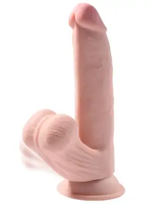 Dildá s prísavkou - King Cock 3D realistické dildo s hojdajúcimi sa semenníkmi 20,3 cm - s21373