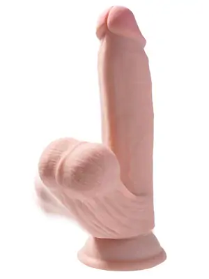 Dildá s prísavkou - King Cock 3D realistické dildo s hojdajúcimi sa semenníkmi 17,8 cm - s21372