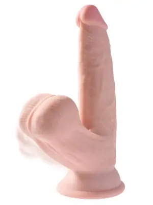 Dildá s prísavkou - King Cock 3D realistické dildo s hojdajúcimi sa semenníkmi 15,2 cm - s21371