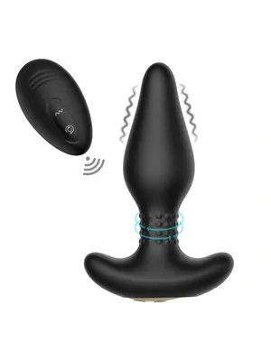 Vibračné análne kolíky - BOOM Carl vibračný análny kolík na diaľkové ovládanie čierny - BOM00135