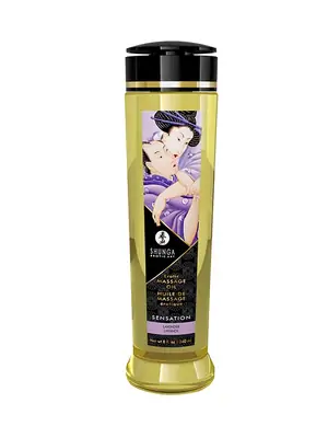 Masážne oleje - Shunga Sensation Lavender masážny olej 240 ml - v271206