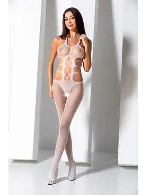 Bodystocking a catsuit - Passion Catsuit Eleanor biely - BS084WHITE