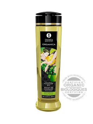Masážne oleje - Shunga Organica Green Tea masážny olej 240 ml - v271311