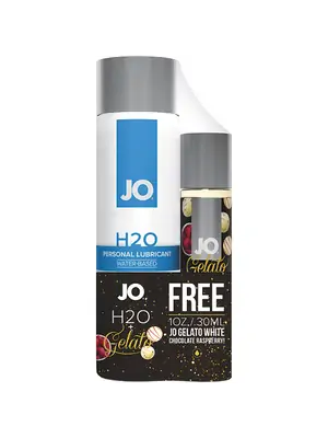 Lubrikačné gély na vodnej báze - JO Set H2O lubrikačný gél 120 ml + Gelato white chocolate raspberry 30 ml - E31614