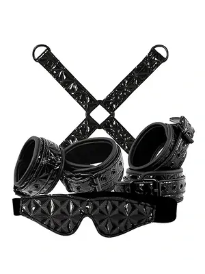 Výhodné BDSM sety - Sinful Bondage Kit set pre BDSM čierny - v280325