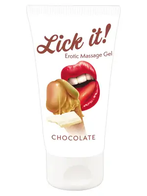 Lubrikačné gély s príchuťou alebo vôňou - Lick it! Lubrikačný a masážny gél Čokoláda 50 ml - 6257600000