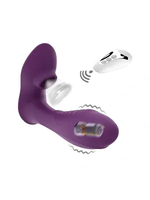 Vibrátory do nohavičiek - BASIC X Bono vibrátor s tlakovým stimulátorom na klitoris fialový - BSC00259pur