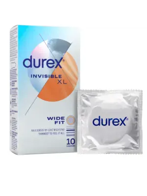 Ultra jemné a tenké kondómy - DUREX kondómy Invisible XL 10 ks - 5900627093100