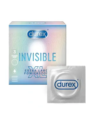 Ultra jemné a tenké kondómy - DUREX kondómy Invisible XL 3 ks - 5900627093094