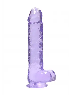 Dildá s prísavkou - Realrock gélové dildo s prísavkou 22 cm fialové - shmREA093PUR