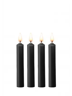 Sviečky - Ouch! SM sviečky 4 ks - čierne - shmOU488BLK