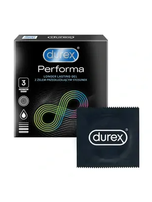 Kondómy predlžujúce styk - Durex kondómy Performa 3 ks - 5038483163931