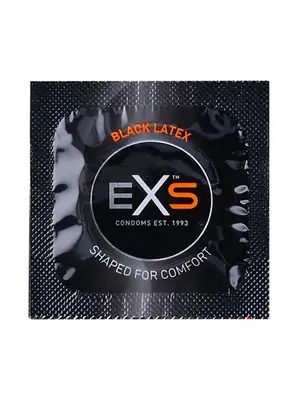 Farebné kondómy - EXS Kondóm čierny latex 1ks - shm100EXSBLACK-ks