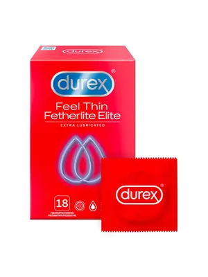Kondómy s extra lubrikáciou - DUREX kondómy Feel Thin Fetherlite Elite Extra Lubricated 18ks - 5052197018875
