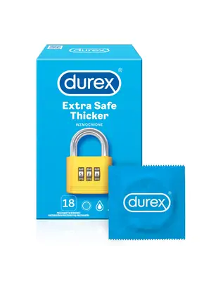 Extra bezpečné a zosilnené kondómy - DUREX kondomy Extra Safe Thicker 18 ks - 5052197018936