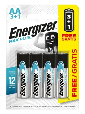 Nabíjačky a batérie - Energizer MAX Plus - Tužkové batérie  AA/4 3+1 zdarma - EM009