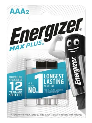 Nabíjačky a batérie - Energizer MAX Plus - Mikrotužkové batérie  AAA/2ks - EM002
