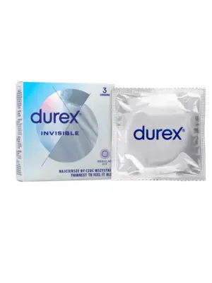 Ultra jemné a tenké kondómy - Durex Invisible kondómy 3 ks - 5052197045246