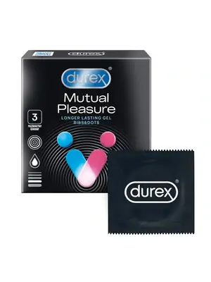 Kondómy vrúbkované a s výstupkami - Durex Mutual Pleasure kondómy 3 ks - 5052197005011