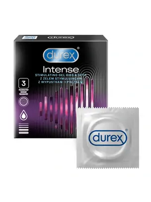 Kondómy vrúbkované a s výstupkami - Durex Intense kondómy 3 ks - 5900627068351