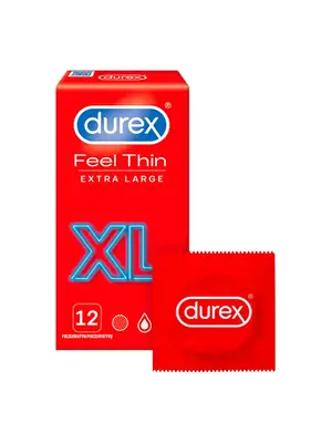 Ultra jemné a tenké kondómy - Durex Feel Thin XL kondómy 12 ks - 5900627095630