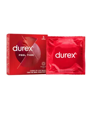 Ultra jemné a tenké kondómy - Durex Feel Thin Classic kondómy 3 ks - 5997321773384