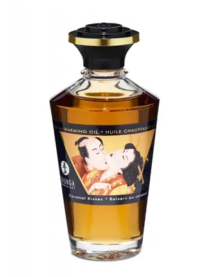 Masážne oleje a sviečky - Shunga Hrejivý masážny olej s afrodiziakmi - karamel 100 ml - v272215
