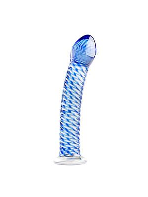 Klasické dildá - Gildo No.5 Sklenené dildo - ecGIL544BLU