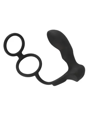 Masáž prostaty - Black Velvets Vibrátor na prostatu s dvojitým krúžkom - 5501160000