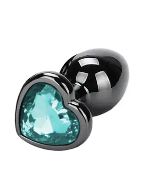 Análne šperky - BASIC X Otto kovový análny kolík s kamienkom L modrý - bsc00095
