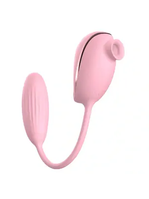 Tlakové stimulátory na klitoris - BASIC X Leiothrix vibračné vajíčko a stimulátor na klitoris ružový - BSC00376pnk