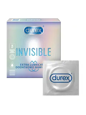 Kondómy s extra lubrikáciou - Durex kondómy Invisible Extra Lubricated 3 ks - 5052197048988