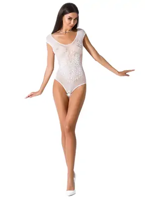 Bodystocking a catsuit - Passion body Laura - biele - BS064white