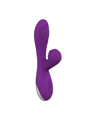 Vibrátory na G-bod - Romant Flap vibrátor rabbit s poklepom a tlakovým stimulátorom na klitoris fialový - RMT120pur