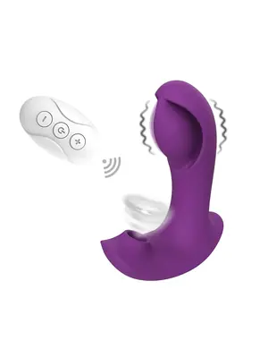 Vibrátory do nohavičiek - Romant Theo vibrátor do nohavičiek s podtlakovým stimulátorom klitorisu fialový - RMT123pur