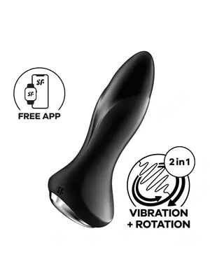 Vibračné análne kolíky - Satisfyer Rotator Plug 1+ Vibračný análny kolík - čierny - sat4003153